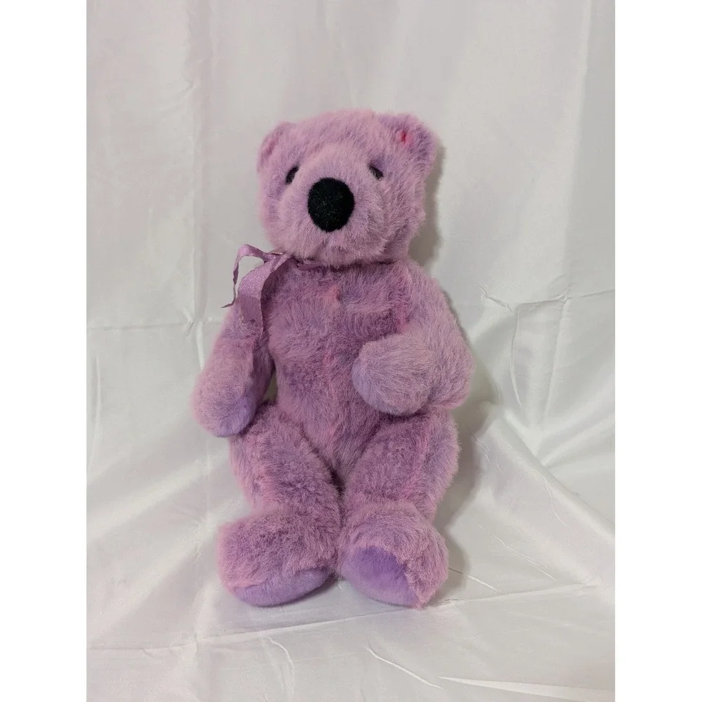 Ty Beanie Buddy Cashew the Bear Purple Lavender Plush Stuffed Animal Toy 1999